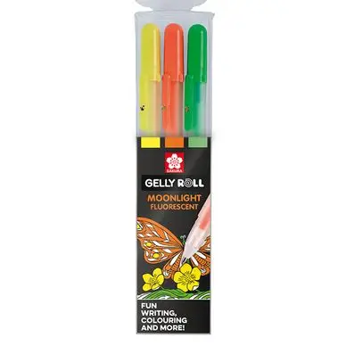 Promotion Stylo gel Gelly Roll 3 couleurs Set Moonlight Fluos - Sakura