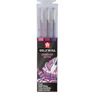 Stylo gel Gelly Roll 3 couleurs Set pailleté Stardust Sweets rose - Sakura Acheter Direct