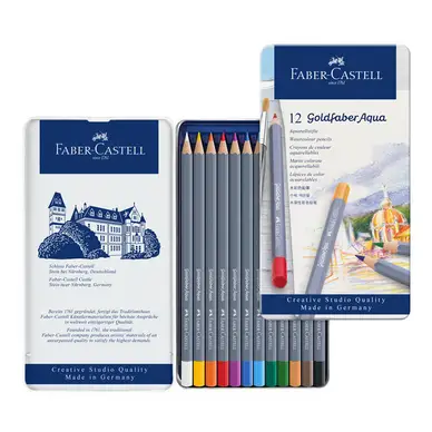 Populaire Crayon de couleur aquarellable GoldFaber Aqua - Boite de 12 - Faber-Castell