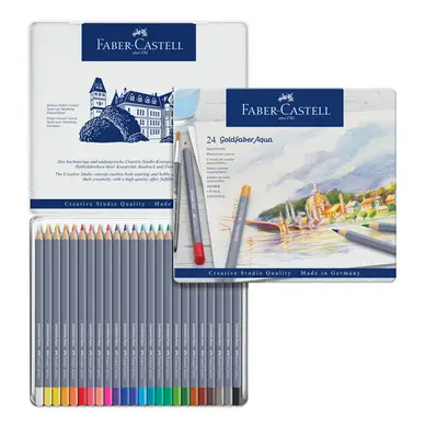 Crayon de couleur aquarellable GoldFaber Aqua - Boite de 24 - Faber-Castell Vente Directe