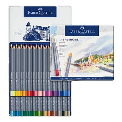 Crayon de couleur aquarellable GoldFaber Aqua - Boite de 48 - Faber-Castell Usine Directe