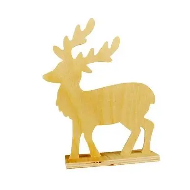 Décoration en bois à poser Cerf 20 x 16,5 x 5 cm - CTOP Prix Cassé
