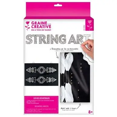 Tableau String Art set Flèches géométriques support 22 x 22 cm - Graine Créative Super Prix