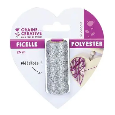 Nouveauté Bobine de fil métallique String art Argent x 25 m - Graine Créative