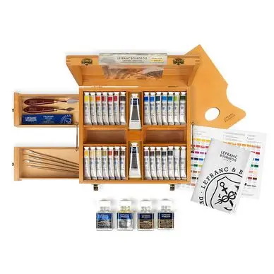 Commande En Gros Peinture à l'huile extra-fine LB Coffret prestige 28 tubes + matériel - Lefranc Bourgeois