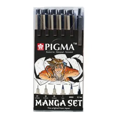 Feutre Pigma Set Manga 5 feutres + porte-mines - Sakura Bon Marché