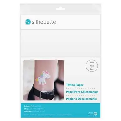 Prix Choc Papier pour tatouage éphémère Blanc 21.6 x 28 cm 2 pcs - Silhouette