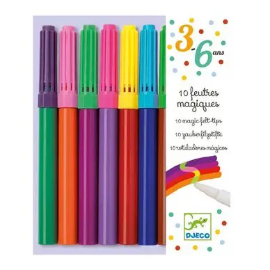 Feutres magiques 9 couleurs + 1 magique - Djeco Achat Immédiat