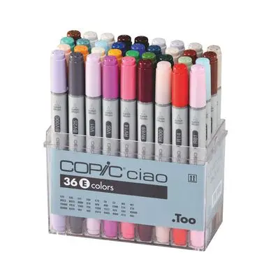 Marqueur à alcool double-pointe Ciao Set E 36 couleurs - Copic Produit De Marque