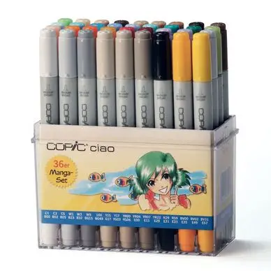 Achetez Aujourd'hui Marqueur à alcool double-pointe Ciao Set 36 couleurs Manga - Copic