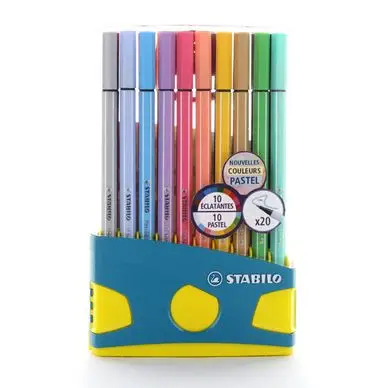 Feutre Pen 68 Boite Colorparade de 20 dont 10 pastels - STABILO Produit De Marque