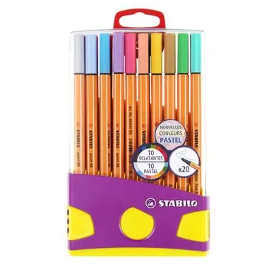 Pas Cher Feutre point 88 Boite Colorparade de 20 dont 10 pastels - STABILO