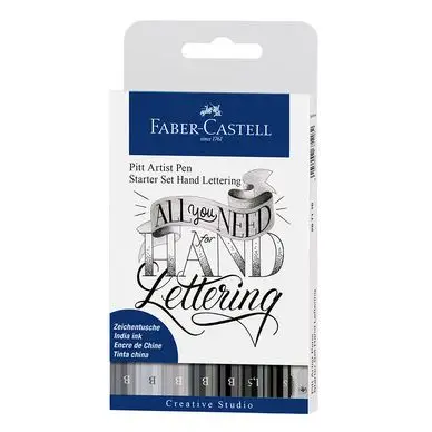 Feutre de calligraphie Pitt Artist Pen Set Hand Lettering starter x 9 - Faber-Castell Certifié