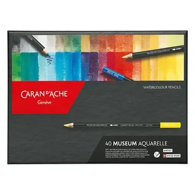 Crayon de couleur Museum Aquarelle Boite de 40 couleurs - Caran d'Ache Prix Réduit
