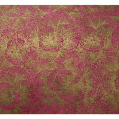 Papier Lokta 50 x 70 cm 150 g/m² Fleurs dorées sur Fushia - Esprit Papier Remise