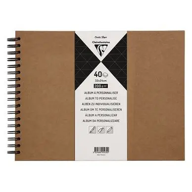 Album à personnaliser Kraft 40 feuilles 200 g/m² - Clairefontaine Offre Du Jour