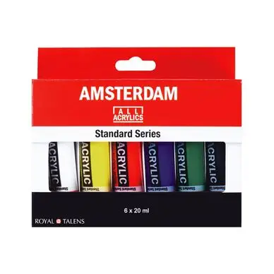 Commande En Gros Peinture acrylique Assortiment 6 x 20 ml - Talens