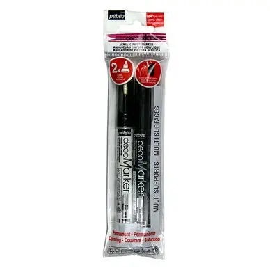 Prix Promo Feutre peinture Acrylic marker 1.2 mm Noir & Blanc - Pébéo