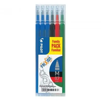 Commande En Gros Recharge pour stylo effaçable Frixion Pointe moyenne 3 x bleu + noir + rouge + vert - Pilot