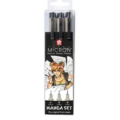 Feutre Pigma Micron Pochette manga x 3 - Sakura Vente Flash