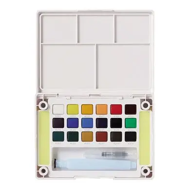 Aquarelle Koi 18 demi-godets + Pinceau à réservoir - Sakura Bon Marché