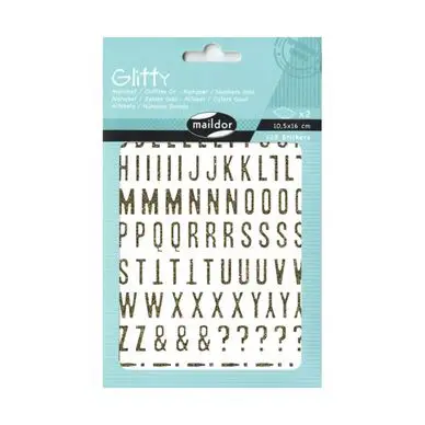 Stickers Alphabets Chiffres Glitty Or - Maildor Livraison Express