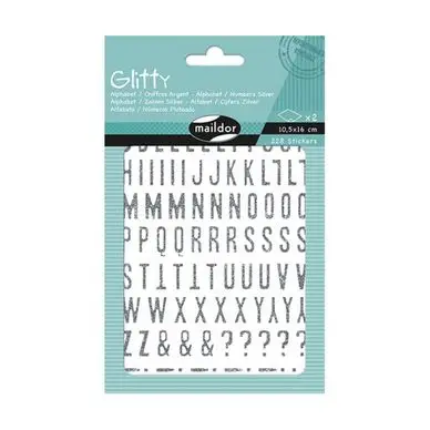 Achat Immédiat Stickers Alphabets Chiffres Glitty Argent - Maildor