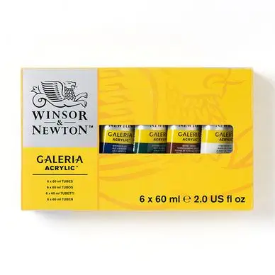 Peinture acrylique fine Galeria Assortiment 6 tubes 60 ml - Winsor & Newton Super Prix