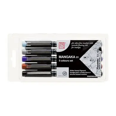 Feutre Mangaka Pochette 0.25 mm x 5 pcs - Zig Vente Flash