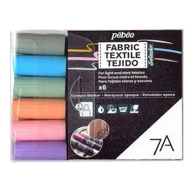 Marqueur textile Opaque 7A Set pastel 6 couleurs - Pébéo Acheter Direct