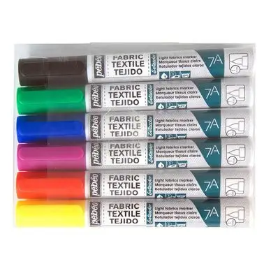 Marqueur textile Tissus clairs 7A Set de base 6 couleurs - Pébéo Meilleure Vente