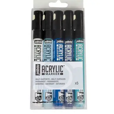Prix Réduit Feutre Acrylic Marker 1,2 mm Set bleu - Pébéo