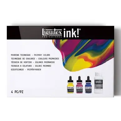 Encre acrylique Set Pouring ink! Technique de coulures Couleurs primaires - Liquitex Affaire À Saisir