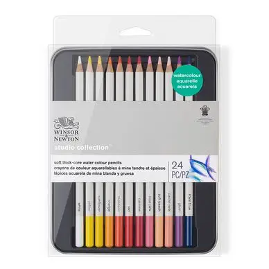 Crayon de couleur Studio Aquarellable Boîte métal de 24 - Winsor & Newton Top Vente