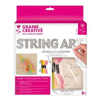 Tableau String art set Licorne support 22 x 22 cm - Graine Créative Meilleur Prix