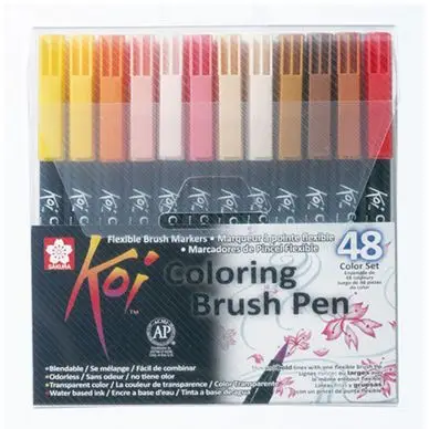 Bon Marché Feutre pinceau Koi Set 48 couleurs - Sakura