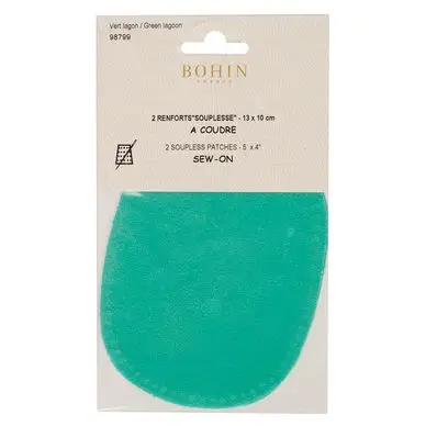 Renfort à coudre Suédine 2 pcs Vert lagon - Bohin Réduction