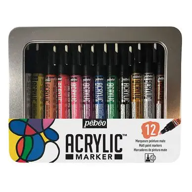 Feutre Acrylic Marker 1,2 mm Boîte de 12 couleurs - Pébéo Paiement Sécurisé
