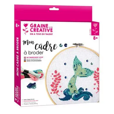 Achat Immédiat Tambour à broder kit Sirène Ø 200 mm - Graine Créative