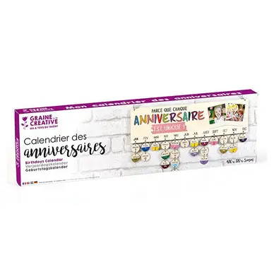 Prix Cassé Calendrier perpétuel des Anniversaires 40 x 12 cm - Graine Créative