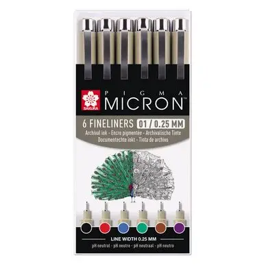 Feutre Pigma Assortiment Basics 0,25 mm - Sakura Prix Cassé