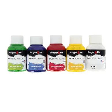 Encre acrylique Set 5 x 60 ml - Rougier&Plé Certifié