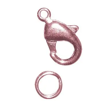 Certifié Fermoir Carabinier + Anneau 9.5 mm Couleur or rose - Rayher