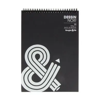 Bloc de croquis papier Noir 125 g/m² 32 feuilles - Rougier&Plé Usine Directe