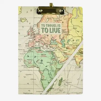 Expédié Aujourd'hui Porte documents avec pince Mappe monde 32 x 23 cm - Legami