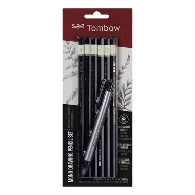 Kit 6 Crayons graphite + Gomme de précision Mono Zéro - Tombow Commander Maintenant
