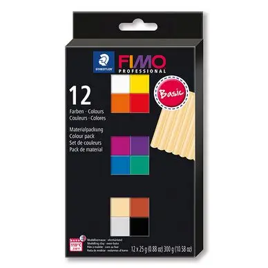 Remise Pâte à modeler polymère Pro Set couleurs basiques 12 x 25 g - Fimo
