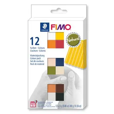 Achat Immédiat Pâte à modeler polymère Soft Set couleurs naturelles 12 x 26 g - Fimo