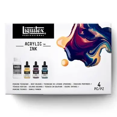 Haute Qualité Encre acrylique Set Pouring ink! Technique de coulures Couleurs intenses - Liquitex