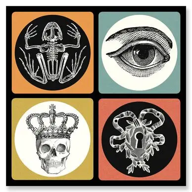 Dessous de verre 10 x 10 cm Vanitas x 4 pcs - Alibabette Éditions Top Vente